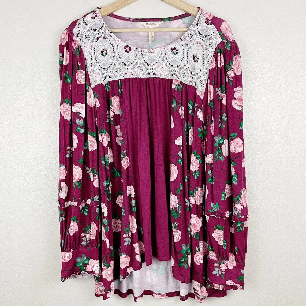 NWOT Matilda Jane Heart to Heart Sweet Rosebud Womens Floral Blouse Size XL